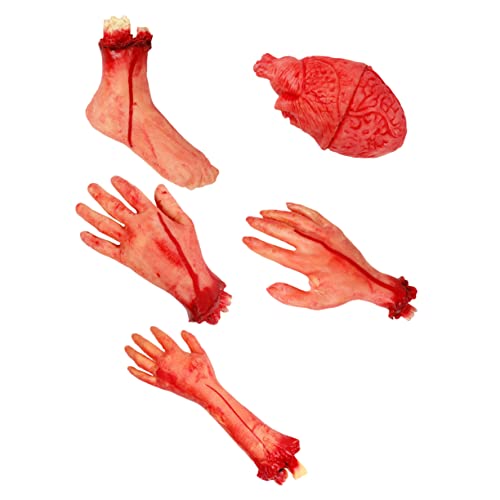 BESTonZON 5pcs Requisiten Für Abgetrennte Gliedmaßen Halloween- Blut Ecke Spinnennetz-Ornament Skelett Dekorationen Halloween-Lichter Halloween Gefälschte Hand Im Freien Rot Vinyl BESTonZON 5pcs Requisiten Für Abgetrennte Gliedmaßen Halloween- Blut Ecke Spinnennetz-Ornament Skelett Dekorationen Halloween-Lichter Halloween Gefälschte Hand Im Freien Rot Vinyl von BESTonZON