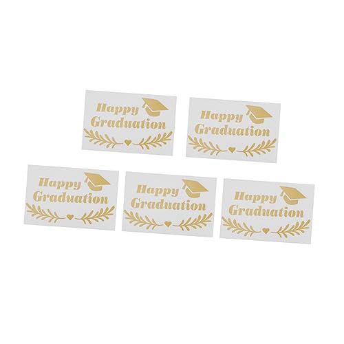 BESTonZON Herzlichen Glückwunsch Grad Luftballons 5 Stück Golden Graduation Hut Design Ballon Aufkleber Brief Druck Aufkleber von BESTonZON