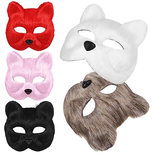 BESTonZON 5stücke Teiliges Tiermaske Aus Plüsch Für Maskerade Fuchs-maske Cosplay-requisiten Für Halloween Und Partys von BESTonZON
