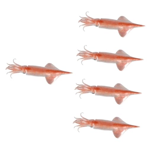 BESTonZON 5st Meeresfrüchte- -Modell Statue Spielzeuge Simulations-tintenfischfigur -Futter-Requisite -figurenmodell Gefälschtes Künstlich PVC ACH Rosa von BESTonZON