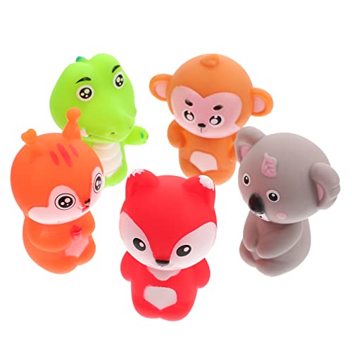 BESTonZON 5st Tierische Fingerpuppe Mehrere Vertikaler Klarer Halter Namensschildhalter Abs Aufkleber Auto Schlüsselanhänger Bäckereipuppen Lanyards Eltern-Kind-Puppen Bausatz PVC von BESTonZON