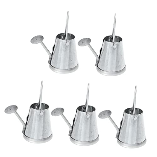 BESTonZON 5st Wasserkocher Micro Landschaft Pumpe Im Freien Gießkanne Für Puppenhaus Durchnässt Anlage Miniatur-gießkanne Wasserkanne Für Kessel Zinn Eisen Silver von BESTonZON