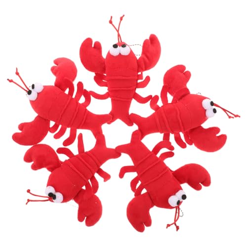 BESTonZON 5st -anhänger Puppe Kleiner Plüsch Frauen Krabbenplüsch Plüschtiere Kette Hummer Stofftier Geldbeutel-anhänger Schlüsselanhänger Taschenanhänger Hummerplüsch Rot Pp Baumwolle von BESTonZON