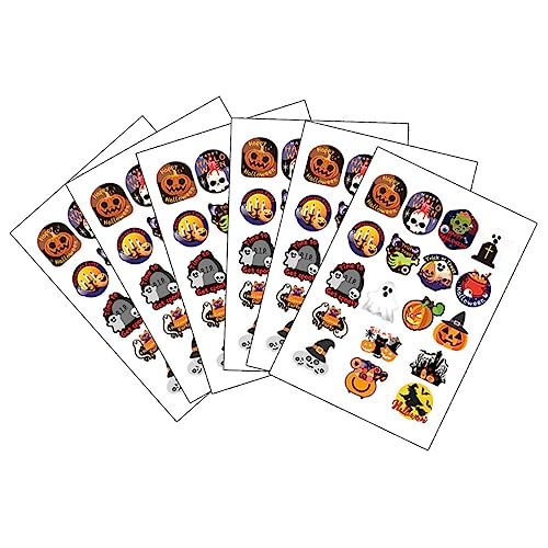 BESTonZON 6 Blätter Halloween-Aufkleber Cartoon-Aufkleber Dekorativer Etikettenaufkleber Verschlussaufkleber Für Geschenktüten Halloween-geschenksiegeletiketten Selbstklebende Aufkleber von BESTonZON