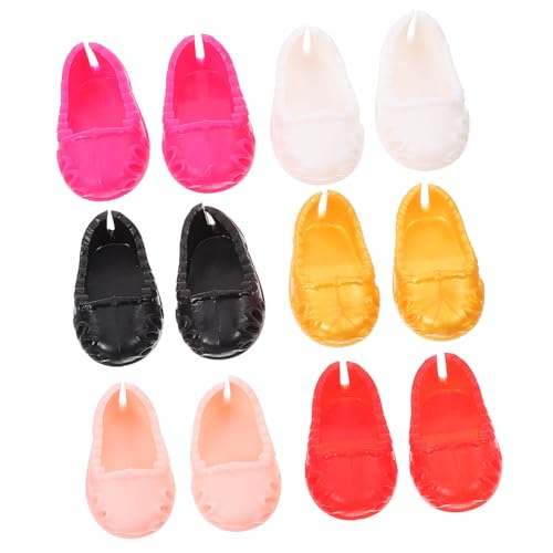 BESTonZON 6 Paare Schuhe puppenschuhe kinderspielzeug Puppen Schuhe für Sammler hühner Schuhe für Puppen Miniatur Simulation Schuhdekore kleines Hauszubehör Plastik von BESTonZON