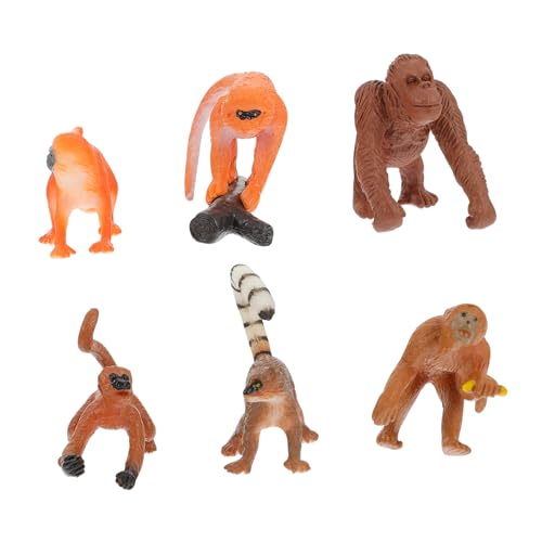 BESTonZON 6 STK Affenmodell Gorilla-Figur Lustige Tiermodelle Spielzeugfigur Tiermodell-Verzierungen Miniatur Affenfiguren Simulation Affendekore Tiermodell-Statue Affentiermodelle Plastik BESTonZON 6 STK Affenmodell Gorilla-Figur Lustige Tiermodelle Spielzeugfigur Tiermodell-Verzierungen Miniatur Affenfiguren Simulation Affendekore Tiermodell-Statue Affentiermodelle Plastik von BESTonZON