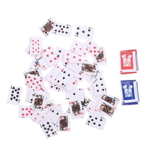 BESTonZON 6 STK Kartenspiel Spielen kinderspiele Kinder Spiele Pokerkarten 1:12 Kleiner Schürhaken Kartenspielen Mini-Pokerkarte aus Papier Brettspiel-Poker Daumen Schachbrett Reisen von BESTonZON