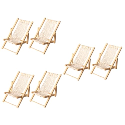 BESTonZON 6 STK Mini-Sessel Zusammenklappbarer Miniatur-Lounge-Sessel klappbare Strandkörbe Spielzeug für Kinder kinderspielzeug Ornament Strandstuhl Mini-Liegestuhl Mini-Hausverzierung von BESTonZON