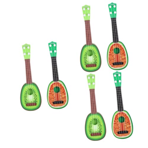BESTonZON 6 STK Mini-obstgitarre Kinderspielzeuggitarre Mini-kindergitarre Hawaiianisches Ukulele-Instrument Mini-Gitarren-Ukulele-Spielzeug Kindermusikinstrument Plastik Modell Jahrgang von BESTonZON