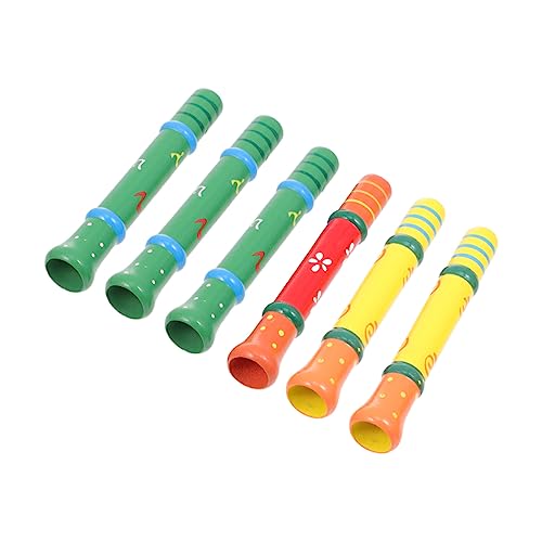 BESTonZON 6 STK Pfeife aus Holz kinderinstrumente musikinstrumente Hand kinderparty mitgebsel schulm Krachmacher- Gitarre Kinderpfeife pfeifen hölzern von BESTonZON