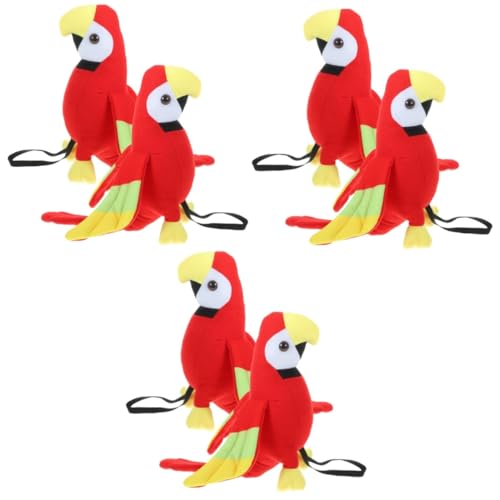BESTonZON 6 STK Piraten-Papageienpuppe Plüschfigurenspielzeug Kleidung Piratenvogel auf der Schulter Stofftierspielzeug künstlich Zubehör Dekorationen Make-up-Kostüm-Requisiten Kind Baby von BESTonZON