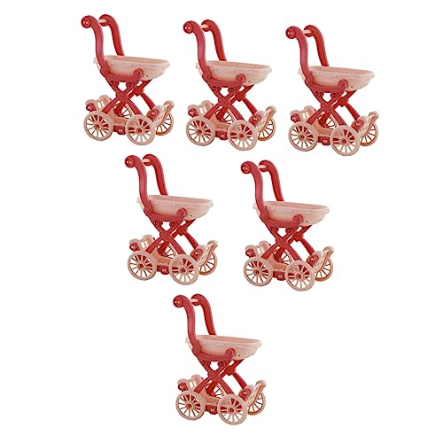 BESTonZON 6 STK Puppen-einkaufswagen -einkaufswagen Mini-vers-küche Puppenhaus Mini-möbelverzierungen Mini-Desktop-schmuck Puppe Einkaufswagen Mini-möbel Plastik von BESTonZON
