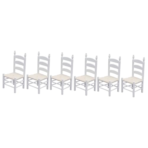 BESTonZON 6 STK Stuhl aus Baumwolle Holzstühle für Puppenstuben Vintage-Dekor Kinder bastelset basteln für Kinder Möbel puppenhaus DIY Stuhl dekor Puppenhaus-Stuhlverzierung Miniatur Modell von BESTonZON