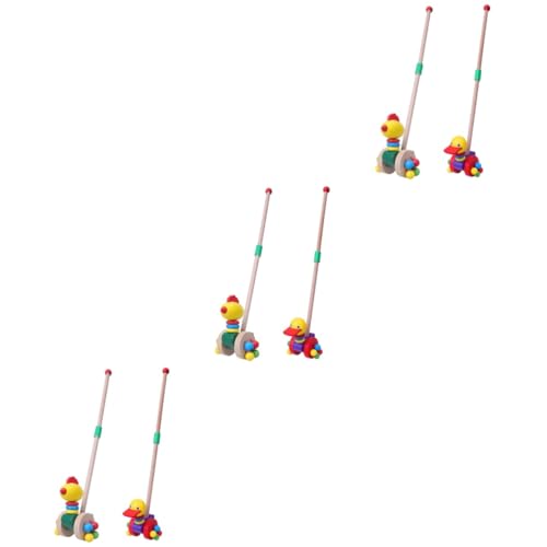 BESTonZON 6 STK Trolley-Spielzeug Für Kinder Lauflernhilfe Spielzeuge Spielzeug Für Kleinkinder Wagen Aus Holz Hölzern Tui Tui Le Abnehmbar von BESTonZON