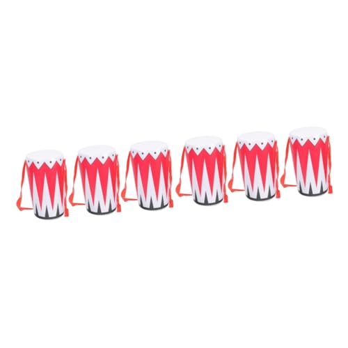 BESTonZON 6 Stück Aufblasbare Trommel Kleinkind-Schlaginstrumente Kinder-Hüfttrommel Spielzeug Aufblasbares Musikinstrument Flamingo-Blow-Up-Hüfttrommel Afrikanische Schicke Rote von BESTonZON