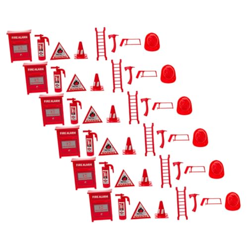 BESTonZON 6er-Pack Mini-feuerlöscher-modellbausatz Für Jungen Und Mädchen Lernspielzeug-Set Realistische Miniatur-puppenhaus-Werkzeuge Für Rollenspiele von BESTonZON