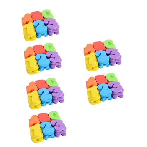 BESTonZON 6 Sätze alphanumerische Aufkleber Badeschaum Buchstaben Badebriefe Spielzeuge Badespielzeug für Kleinkinder Baby-Alphabet-Aufkleber Baby-Alphabet-Bildungsspielzeug Puzzle Duschgel von BESTonZON