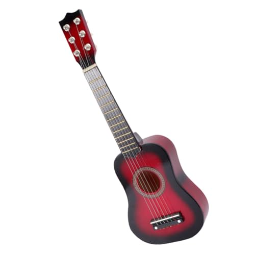 BESTonZON 6 Saiter Akustikgitarre Holzspielzeug mit Realistischem Klang Leichtes Design Frühe Musikförderung für Jungen und Mädchen Pädagogisches Reise Musikinstrument in Rot BESTonZON 6 Saiter Akustikgitarre Holzspielzeug mit Realistischem Klang Leichtes Design Frühe Musikförderung für Jungen und Mädchen Pädagogisches Reise Musikinstrument in Rot von BESTonZON