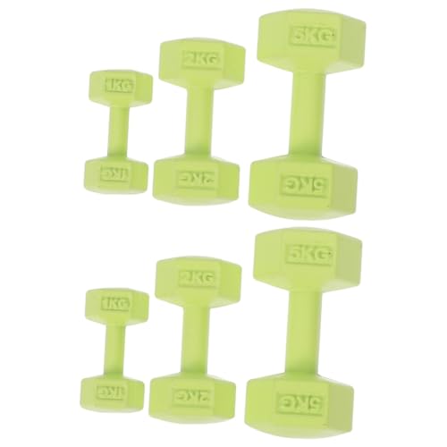 BESTonZON 6 Stck Miniatur Hanteln Teilig Miniatur Dumbbell Dekoration Puppenhaus Zubehör Grün für Mini Fitnessraum und Puppenhaus Ausstattung von BESTonZON