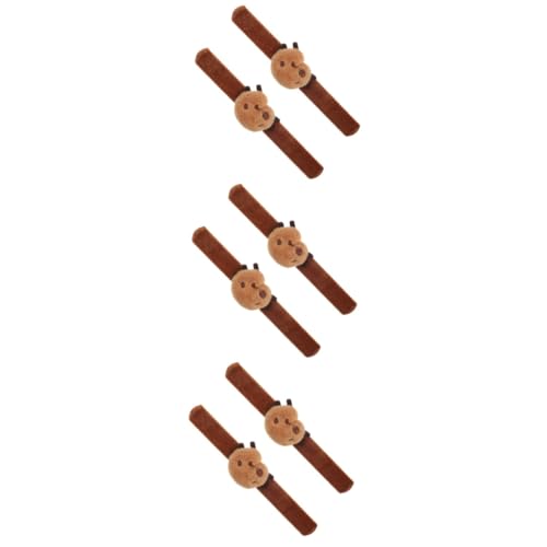 BESTonZON 6 Stk Capybara-Armband Plüschfigur Spielzeug Mädchenspielzeug Partyartikel für Kinder Schlagarmbänder für Jungen Schlagarmband Handgelenk Kappy Papa-Kreis Schmuck Tier Metall von BESTonZON
