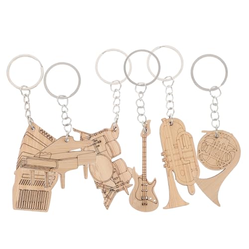 BESTonZON 6 Stk Schlüsselanhänger Für Musikinstrumente Schlüsselanhänger Mit Musikanhänger Schlüsselbundanhänger Musikalischer Party-schlüsselanhänger Handtaschen-anhänger-charms Holz Khaki BESTonZON 6 Stk Schlüsselanhänger Für Musikinstrumente Schlüsselanhänger Mit Musikanhänger Schlüsselbundanhänger Musikalischer Party-schlüsselanhänger Handtaschen-anhänger-charms Holz Khaki von BESTonZON