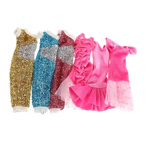 BESTonZON 6 Stück Glitzernde Pailletten Puppenkleidung Teiliges Einseitiges Langarm Prinzessin Kostüm für Mädchenpuppen Party Festliche Verkleidung BESTonZON 6 Stück Glitzernde Pailletten Puppenkleidung Teiliges Einseitiges Langarm Prinzessin Kostüm für Mädchenpuppen Party Festliche Verkleidung von BESTonZON
