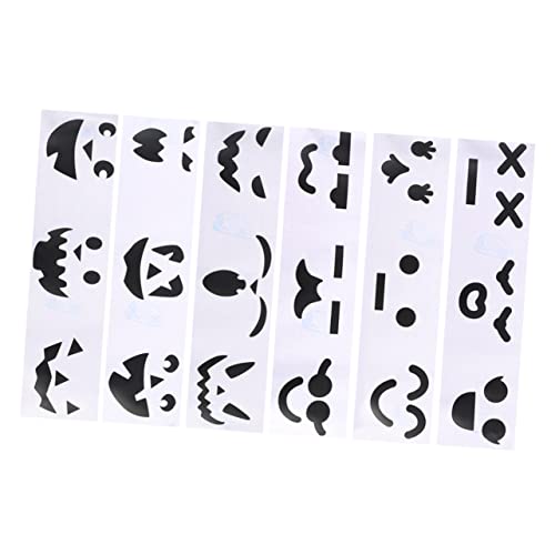 BESTonZON 6 Stück Halloween-kürbis- -Aufkleber Partyzubehör Kürbis-Emoticon-Aufkleber PVC Black von BESTonZON