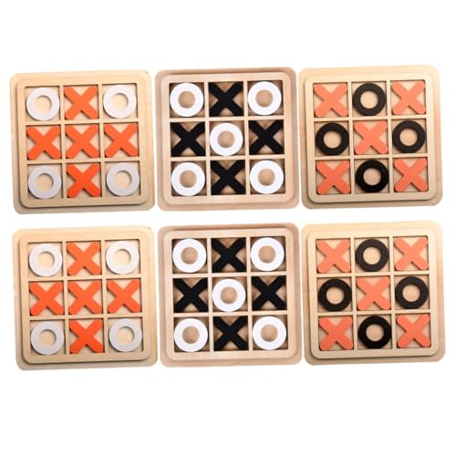 BESTonZON 6 Stück Holz Toe Spiel Teiliges mit Farben Interaktives Lernspiel für Erwachsene Fördert Logisches und Eignet Sich als Partygeschenk und Familienspiel von BESTonZON