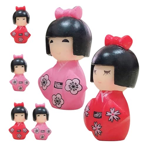 BESTonZON 6 Stück Kimono Puppe Japanisches Nachttisch Ornament Desktop Japanische Landschaft Desktop Landschaftspuppe Japanische Puppe Kimono Japanisches Kimono Ornament Mini von BESTonZON