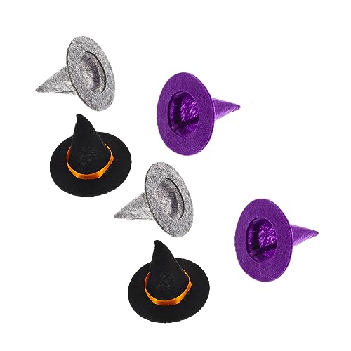 BESTonZON 6 Stück Kleine Hexenhüte Teiliges aus Filz für Weinflaschen Dekoration Mini Halloween Hüte Schwarz und Charmante Party Accessoires für Halloween Deko und BESTonZON 6 Stück Kleine Hexenhüte Teiliges aus Filz für Weinflaschen Dekoration Mini Halloween Hüte Schwarz und Charmante Party Accessoires für Halloween Deko und von BESTonZON
