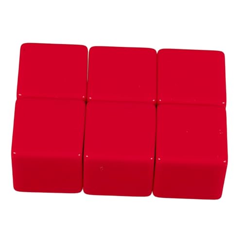 BESTonZON 6 Stück Leere interaktive Spiele spielwürfel Cube -Lernunterricht Spielwort Lernwürfel Taschenstoffe Lernen solide Q-Less-Wortwürfel Acryl rot von BESTonZON