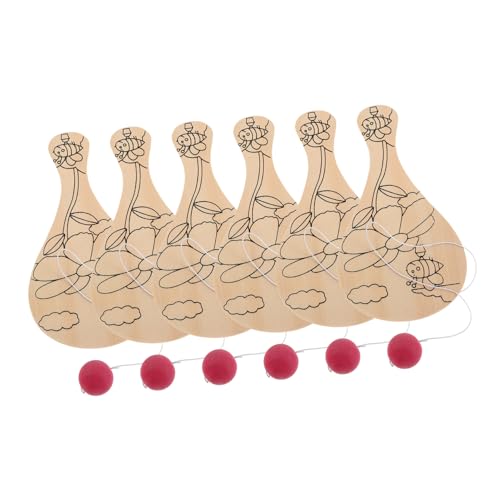 BESTonZON 6 Stück Malschläger Strandspiele Paddelspielzeug Paddelball Racketball Hüpfpaddelball Bastelpaddelbälle Paddelballspiel Schläger Malspielzeug Lustiges Hüpfpaddel Aus BESTonZON 6 Stück Malschläger Strandspiele Paddelspielzeug Paddelball Racketball Hüpfpaddelball Bastelpaddelbälle Paddelballspiel Schläger Malspielzeug Lustiges Hüpfpaddel Aus von BESTonZON