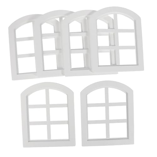BESTonZON 6 Stück Maßstab Elegante Fensterrahmen Vielseitig für DIY-Dekoration Einfache Montage Passend für Moderne und Vintage Puppenhausmöbel von BESTonZON