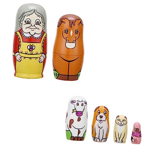 BESTonZON 6 Stück Matroschka khimar Hijab Russian doll Toy dekoringe hühner Puppe Stapelspielzeug Nistspielzeug hölzerne Matrjoschka Matrjoschka- für Holzhandwerk von BESTonZON