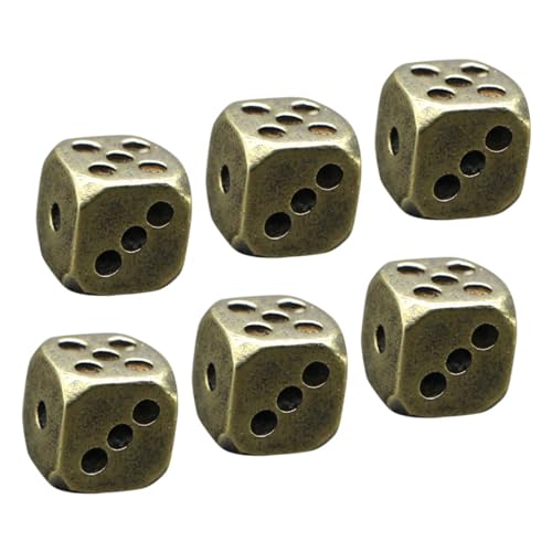 BESTonZON 6 Stück Messingwürfel Spiel The Game Games dice Set Stabwürfel Prop Karneval Würfel Vintage Kupferwürfel Mathe-Lehrwürfel Halloween-Würfel ästhetischer Würfel kleine Würfelstütze BESTonZON 6 Stück Messingwürfel Spiel The Game Games dice Set Stabwürfel Prop Karneval Würfel Vintage Kupferwürfel Mathe-Lehrwürfel Halloween-Würfel ästhetischer Würfel kleine Würfelstütze von BESTonZON