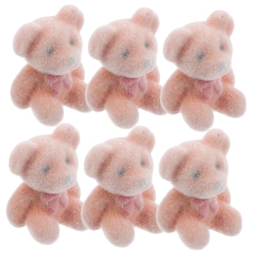 BESTonZON 6 Stück Mini Bärenpuppe Das Tier Mini Stoffbären Für Abschlussfeiern Massen Souvenirs Für Die Dusche Winzige Tierfiguren Mini Bären Hellbraune Beflockung von BESTonZON