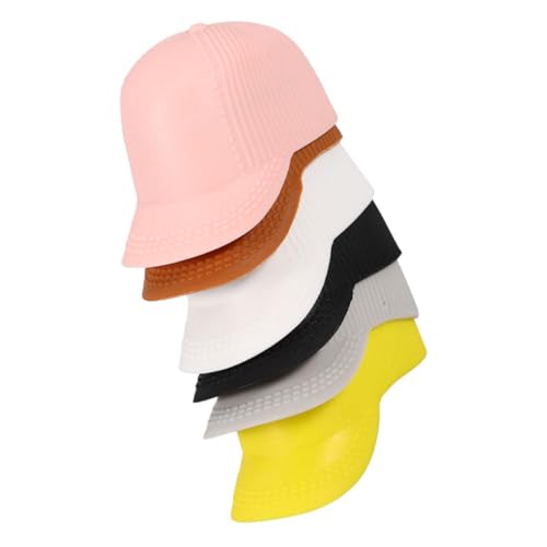 BESTonZON 6 Stück Mini Puppenhüte Kunststoff Kreativ Leicht Vielseitig für Puppen DIY Basteln Dekoration Zubehör von BESTonZON