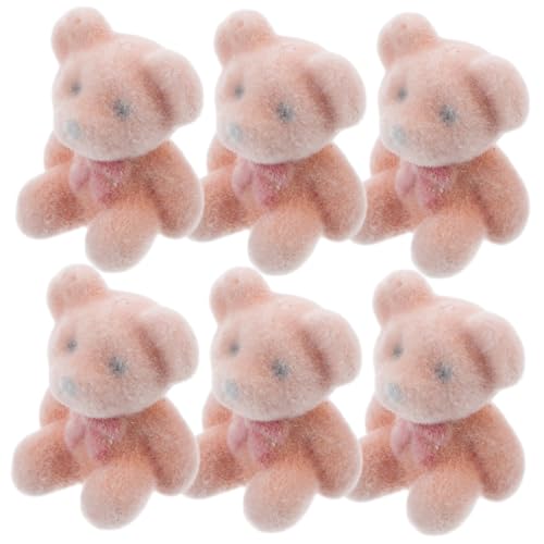 BESTonZON Mini-bärenpuppen Zum Valentinstag 6 Stück Beflockte Bären Kuscheltiere Dekorationen Für Partys Hochzeiten Geburtstage Duschen Einzigartig Für Jungen Und Mädchen von BESTonZON