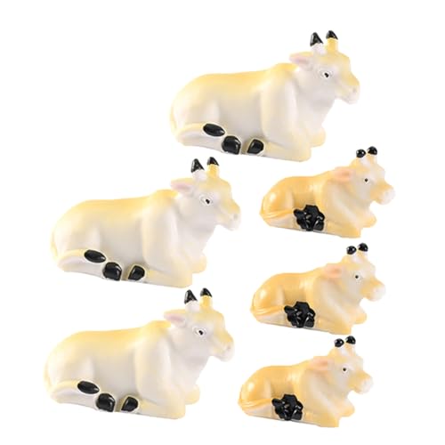 BESTonZON 6 Stück Miniatur-Kuh, Mini-Kuh-Figuren, Niedliche Cupcake-Topper, Tierornamente BESTonZON 6 Stück Miniatur-Kuh, Mini-Kuh-Figuren, Niedliche Cupcake-Topper, Tierornamente von BESTonZON
