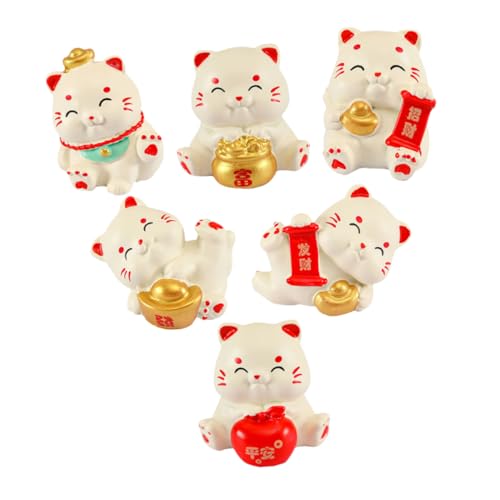 BESTonZON 6 Stück Miniatur-glückskatze Mini-katzenfigur Lustige Katzenfigur, Katzenskulptur Katzenspielzeug Katzendekor Mini-tiermodell Katzenfigur Aus Edelstein Entzückende Tierstatue Harz BESTonZON 6 Stück Miniatur-glückskatze Mini-katzenfigur Lustige Katzenfigur, Katzenskulptur Katzenspielzeug Katzendekor Mini-tiermodell Katzenfigur Aus Edelstein Entzückende Tierstatue Harz von BESTonZON