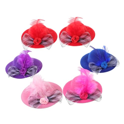 BESTonZON 6 Stück Puppen Ankleidehüte Mini Fantasie Hut Miniatur Hüte Winzige Hüte Zum Basteln Miniatur Mini Hüte DIY Tee Party Hüte Puppen Hüte Kleine Hüte Für Frauen Mini von BESTonZON