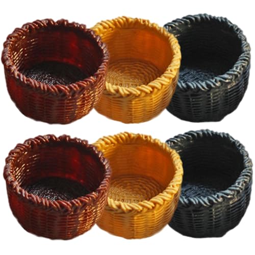 BESTonZON 6 Stück Puppenhaus Zubehör Realistische Geflochtene Mini Aufbewahrungskörbe Dekorative Kleine Rattan Körbchen für Mini Hausbedarf Vielseitige Deko Ornamente BESTonZON 6 Stück Puppenhaus Zubehör Realistische Geflochtene Mini Aufbewahrungskörbe Dekorative Kleine Rattan Körbchen für Mini Hausbedarf Vielseitige Deko Ornamente von BESTonZON
