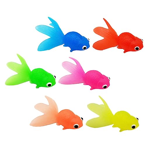 BESTonZON 6 Stück Realistische Goldfisch Modelle Halbtransparente Spielzeuge für Aquarien Dekoration Bildungsrequisiten für Partys und Kreatives von BESTonZON
