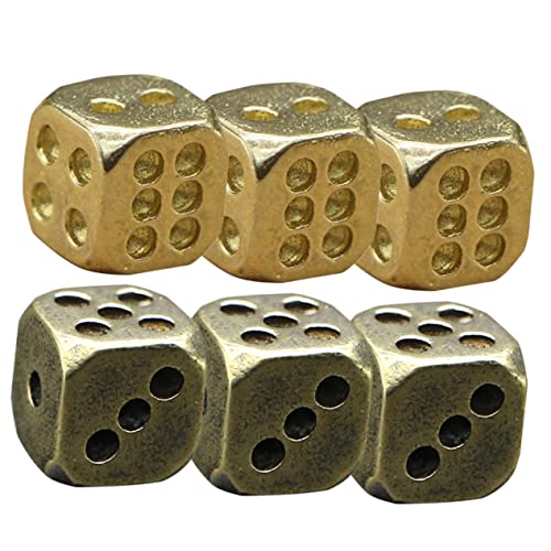 BESTonZON 6 Stück Retro-Kupferwürfel faschingsaccessoires Fasching Accessoires Festival Accessoires gehrungswinkel Safe Toy sechsseitig ästhetisch Die Retro-Würfel Karneval Würfel von BESTonZON