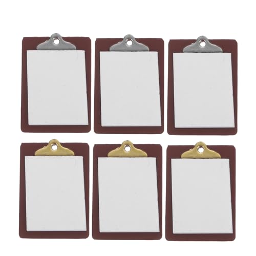 BESTonZON 6 Stück Schreibtafeln Clipboards für Puppenhaus Leichte Miniatur Schreibbretter mit Simuliertem Papier Kreative Schulzubehör für DIY Hausdekoration BESTonZON 6 Stück Schreibtafeln Clipboards für Puppenhaus Leichte Miniatur Schreibbretter mit Simuliertem Papier Kreative Schulzubehör für DIY Hausdekoration von BESTonZON