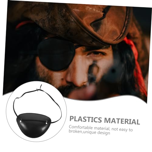 BESTonZON 6 Stück Schwarze Piraten Augenklappen mit Elastischem Band Leichte und Bequeme Cosplay Augenmasken für Halloween Kostüm Party und Fotoshooting Passend für Erwachsene von BESTonZON