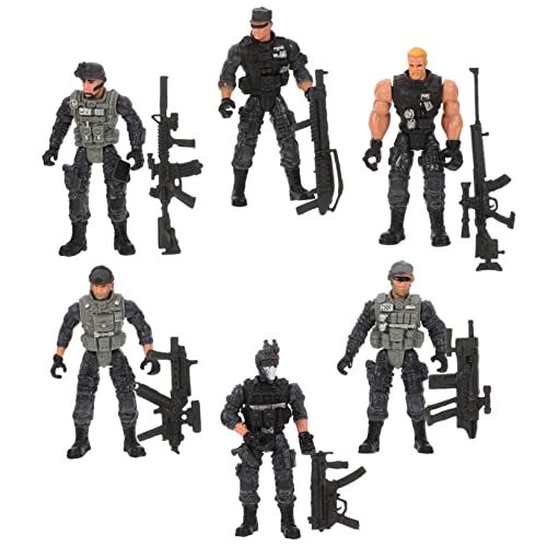 BESTonZON 6 Stück Soldatenmodell Miniatursoldaten Männer Figur Soldaten Team Figur Armee Männer Actionfiguren Spielzeugsoldaten Actionfiguren Miniaturarmee Männer Kinderspielzeug Kunststoff von BESTonZON
