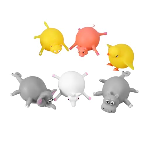 BESTonZON 6 Stück Teiliges Aufblasbares Tierballonspielzeug aus Flexiblem TPR Bunte Cartoon tiermotive Lustige Quetschspielzeuge für Stressabbau und Geburtstagsgeschenke BESTonZON 6 Stück Teiliges Aufblasbares Tierballonspielzeug aus Flexiblem TPR Bunte Cartoon tiermotive Lustige Quetschspielzeuge für Stressabbau und Geburtstagsgeschenke von BESTonZON