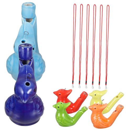 BESTonZON 6 Stück Teiliges Bunte Keramik Wasser vogelpfeifen mit Seil Lustige Kinderpfeifen für Party Bad und Geburtstag Sicherer Keramischer Klangspielspaß für Mädchen und Zufällige Farbe BESTonZON 6 Stück Teiliges Bunte Keramik Wasser vogelpfeifen mit Seil Lustige Kinderpfeifen für Party Bad und Geburtstag Sicherer Keramischer Klangspielspaß für Mädchen und Zufällige Farbe von BESTonZON