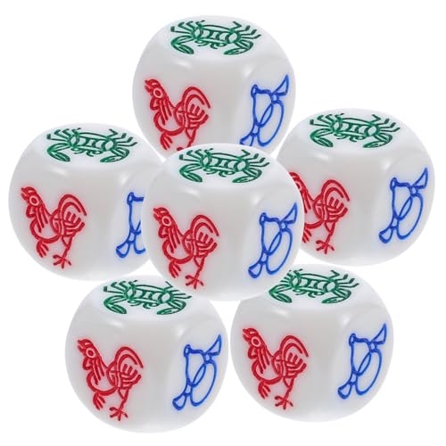 BESTonZON 6 Stück Teiliges Chinesische Spielwürfel mit Fisch Garnelen Krabben Motiv Resin Würfel für Brettspiele Wiederverwendbar Tragbar für Partys Familienfreizeit und Gesellschaftsspiele BESTonZON 6 Stück Teiliges Chinesische Spielwürfel mit Fisch Garnelen Krabben Motiv Resin Würfel für Brettspiele Wiederverwendbar Tragbar für Partys Familienfreizeit und Gesellschaftsspiele von BESTonZON